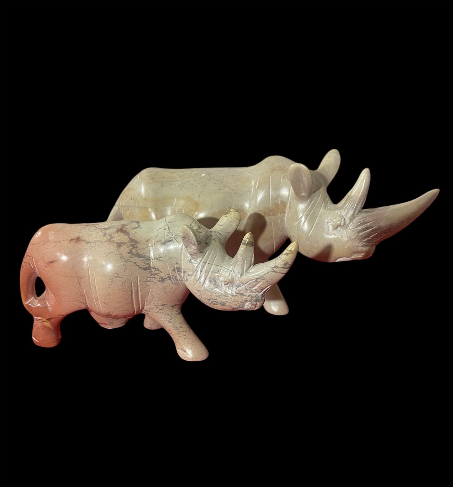 Soapstone Rhino Figurine – Hand-Carved Animal Sculpture