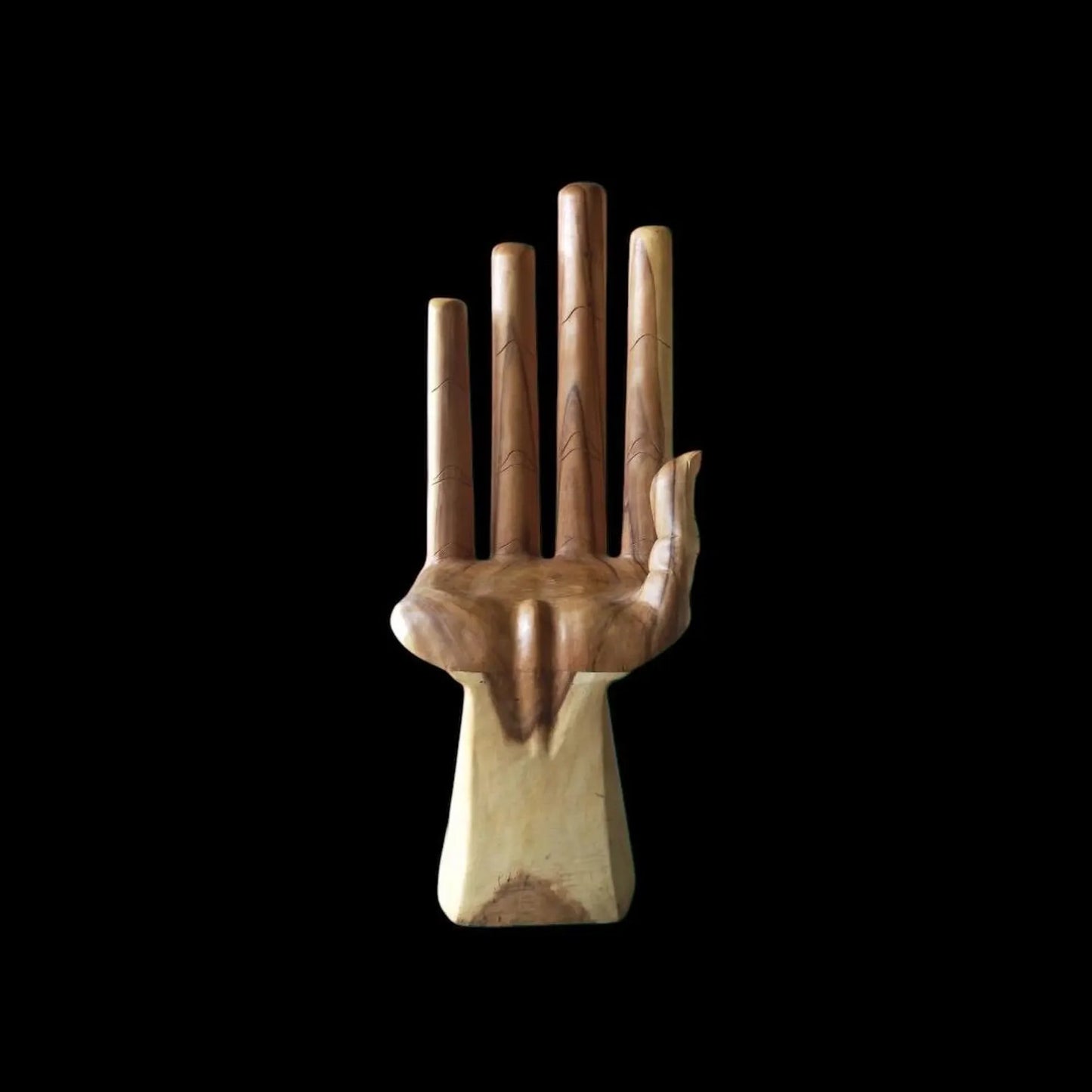 Extra Large Handcrafted Wooden Hand Chair with Natural Finish – Unique & Statement-Making Home Furniture