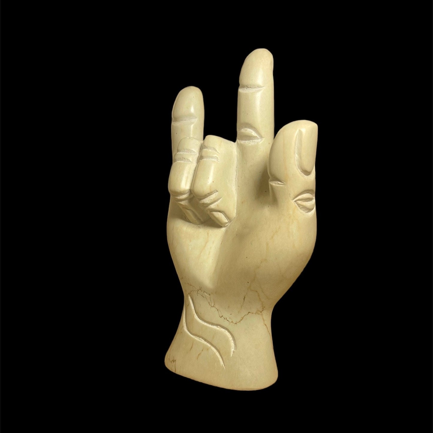 Handmade Soapstone "I Love You" Hand Gesture Sculpture