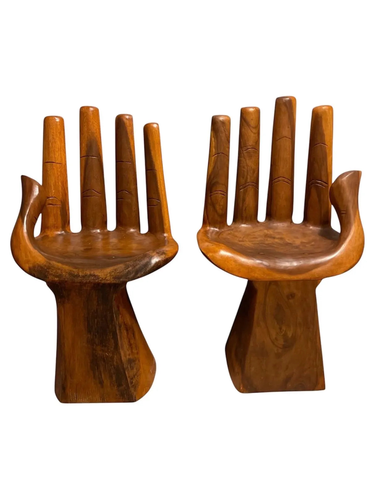Hand‑Carved Wooden Hand Chair Rustic Boho Accent Furniture, Buddha‑Inspired Sculptural Décor, Handmade Statement Chair