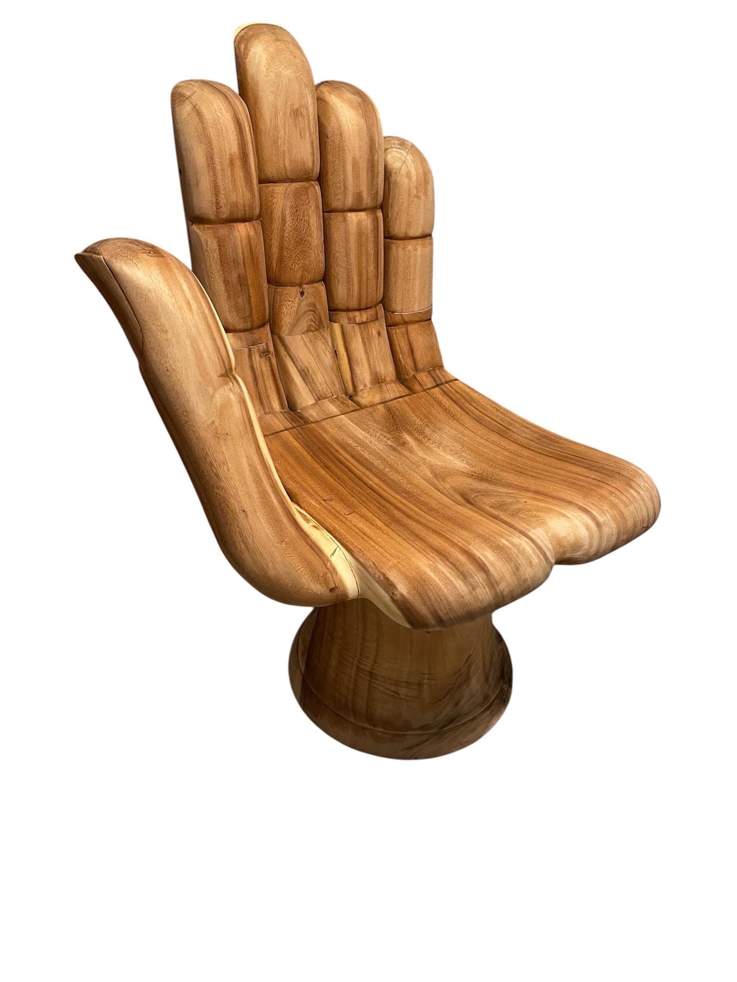 Hand-Carved Natural Wooden Hand Chair – Sculptural Accent Seat, Handmade Artistic Furniture, Unique Statement Décor