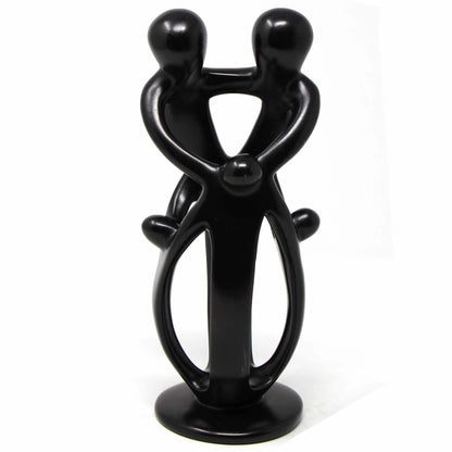 Soapstone Family Sculptures - 8-inch - Black Finish