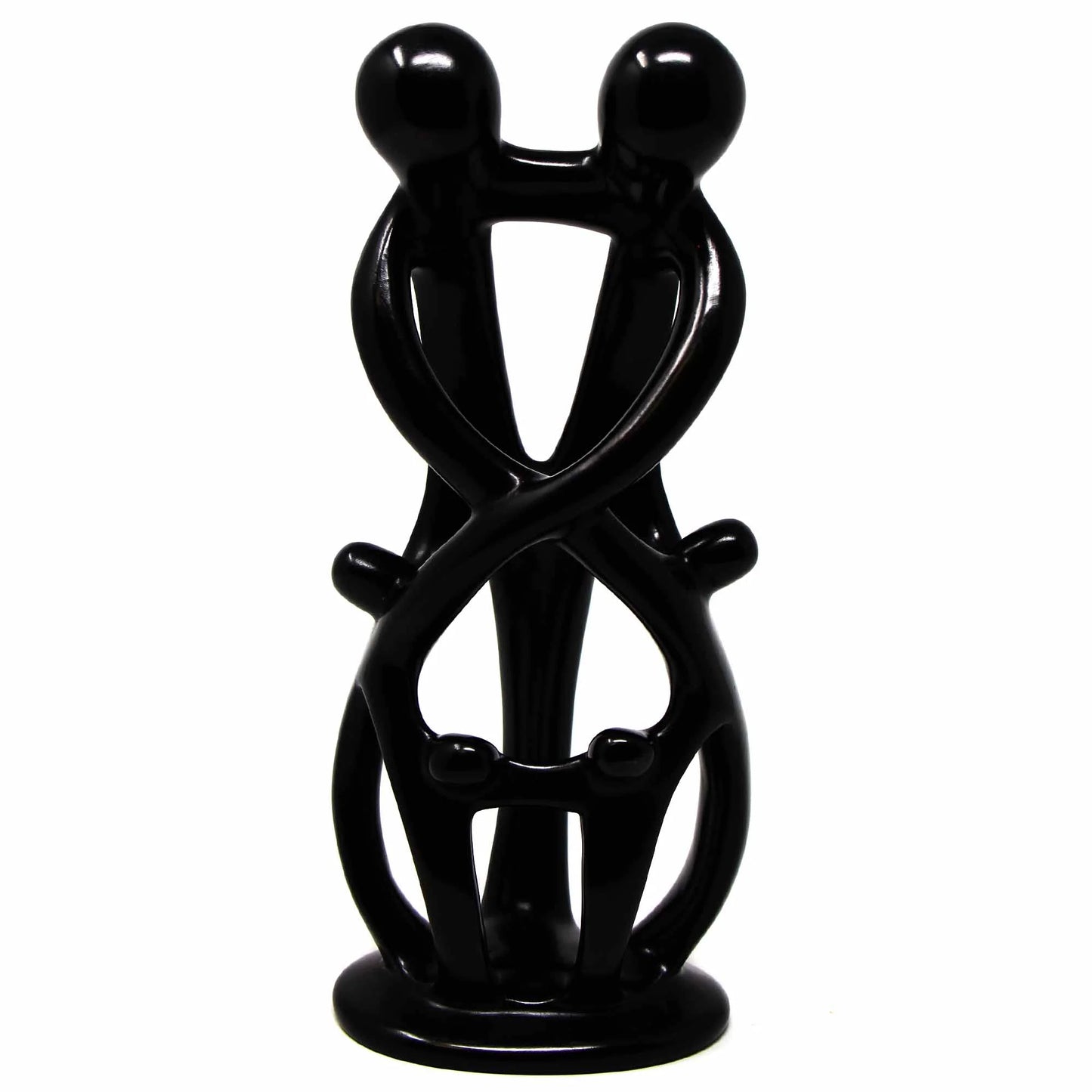 Soapstone Family Sculptures - 8-inch - Black Finish