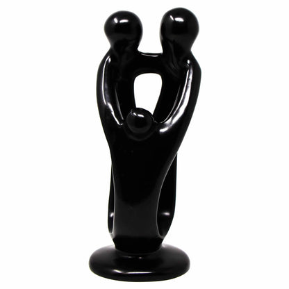 Soapstone Family Sculptures - 8-inch - Black Finish