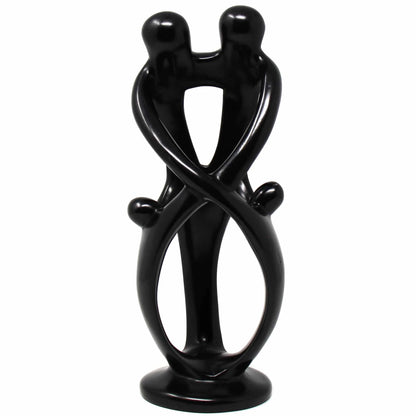 Soapstone Family Sculptures - 8-inch - Black Finish