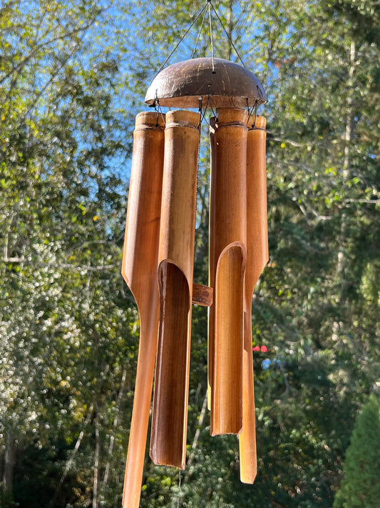 Plain half coconut Bamboo Wind Chime