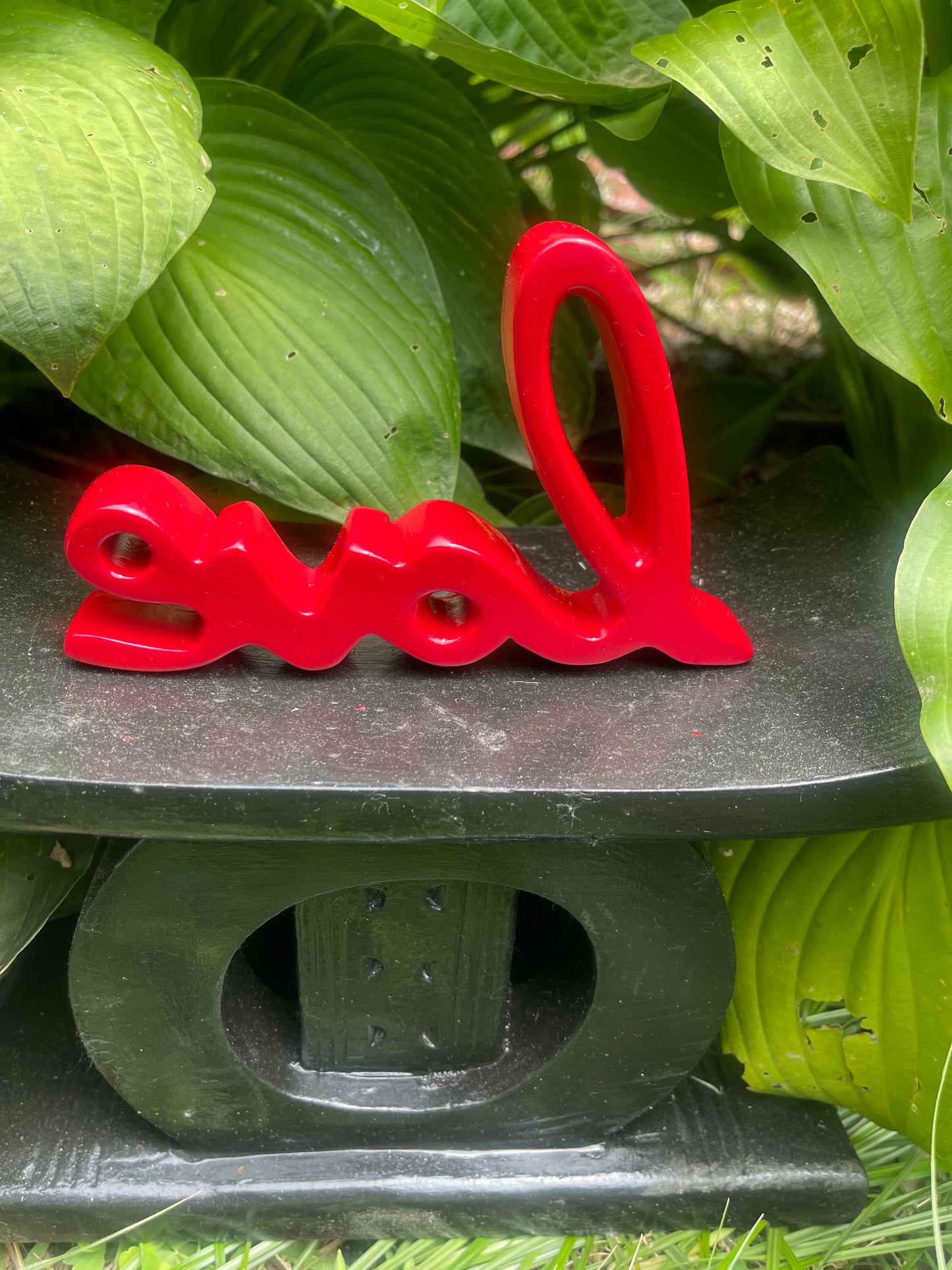Love Kisii Soapstone – Cursive Love Sign, Stone Script Word, Shelf or Table Decor, Handmade Valentine or Wedding Gift