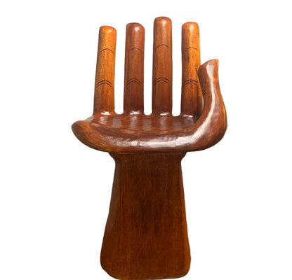 Handcrafted Wooden Chair for Meditation and Decor, Buddha Hand Inspired Design, Left or Right Hand Facing, Unique Functional Sculpture