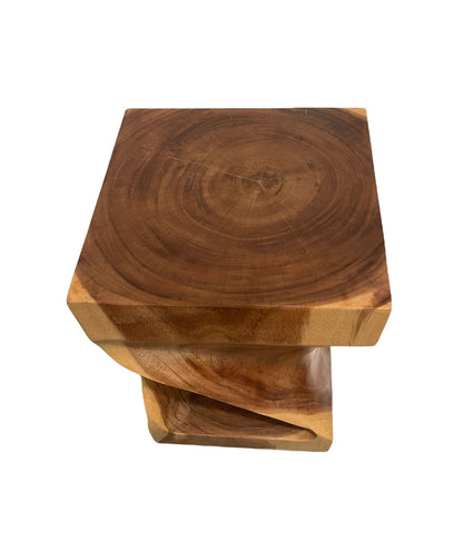 Twisted Suarwood Monkeypod Accent Stool