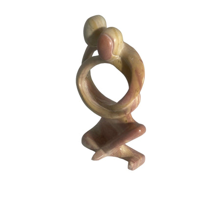Soapstone Lovers Sculpture: "Together Forever" Romantic Decor