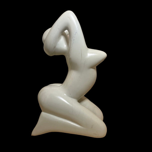 Art Nouveau Soapstone Sculpture: Hand-Carved 'My Pretty Lady' Figurine