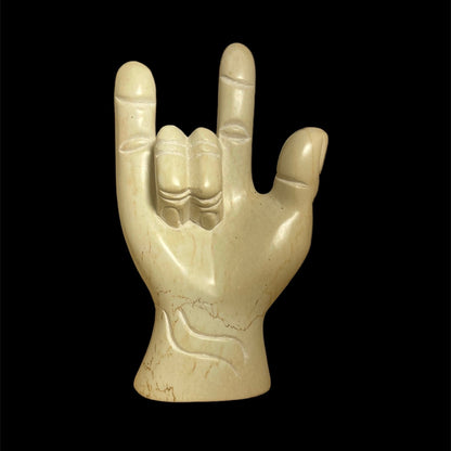 Handmade Soapstone "I Love You" Hand Gesture Sculpture