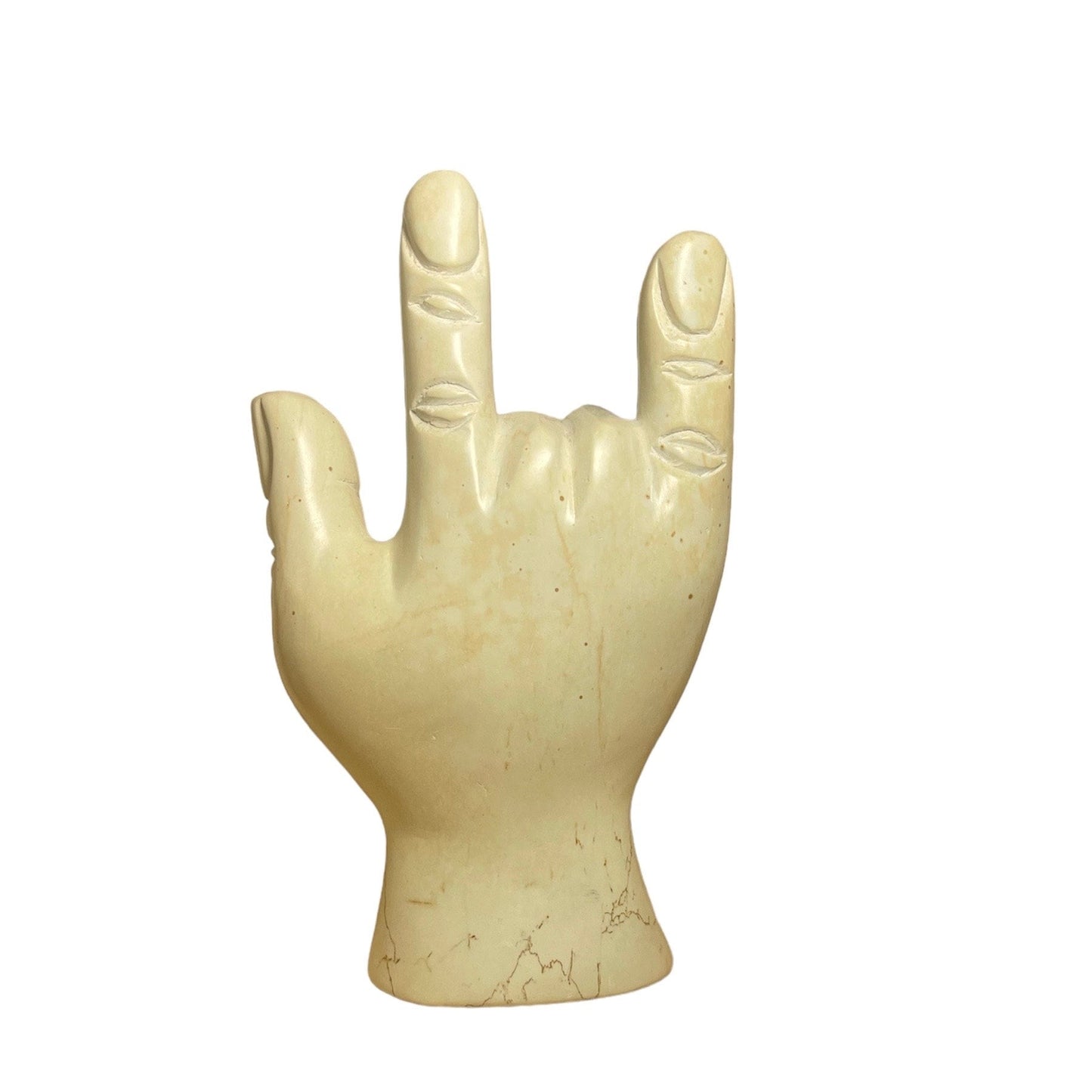 Handmade Soapstone "I Love You" Hand Gesture Sculpture