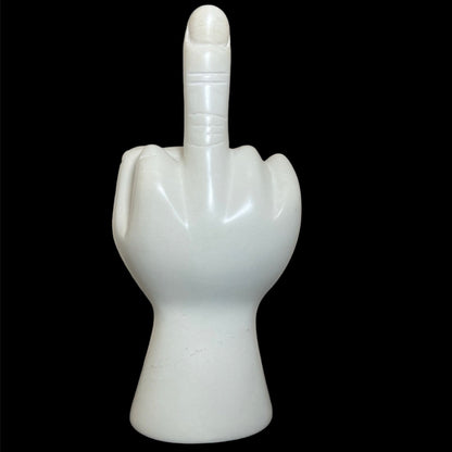 Hand-Carved Soapstone Middle Finger Sculpture: Edgy Desk Art