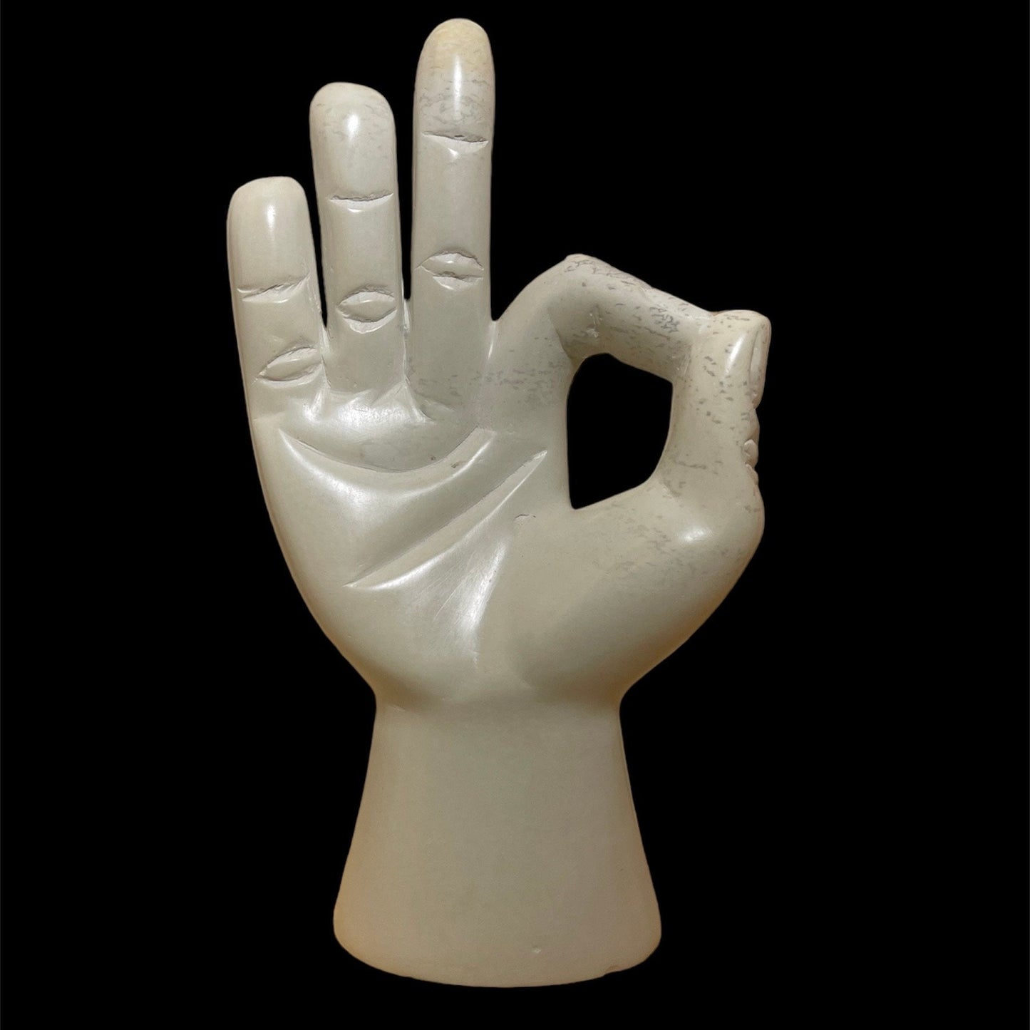 Handmade Soapstone Okay Hand Sculpture: African Art Decor