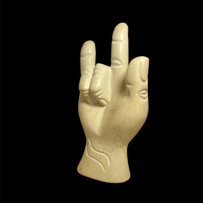 Handmade Soapstone "I Love You" Hand Gesture Sculpture