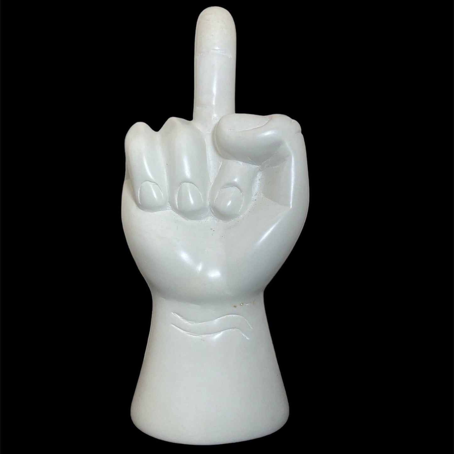 Hand-Carved Soapstone Middle Finger Sculpture: Edgy Desk Art