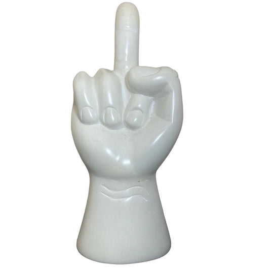 Hand-Carved Soapstone Middle Finger Sculpture: Edgy Desk Art