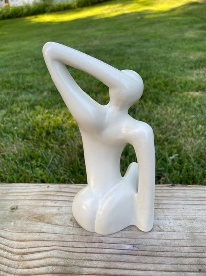 Hand-Carved Soapstone Sculpture: "Sensuous Lady" Curvy Female Form Art