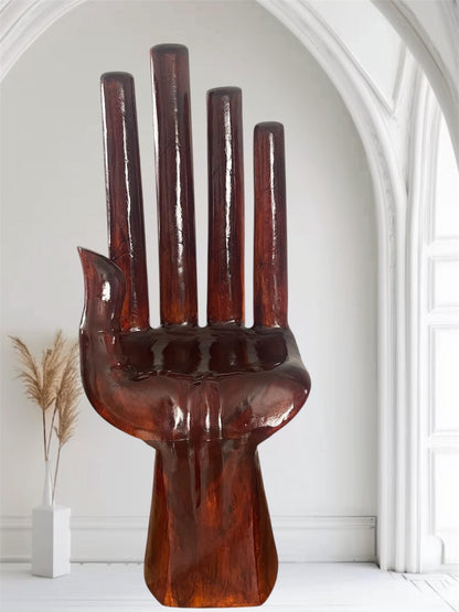 Hand Carved Wooden Hand Chair | Large Sculptural Accent Chair | Artisan Statement Furniture | One of a Kind Wood Chair