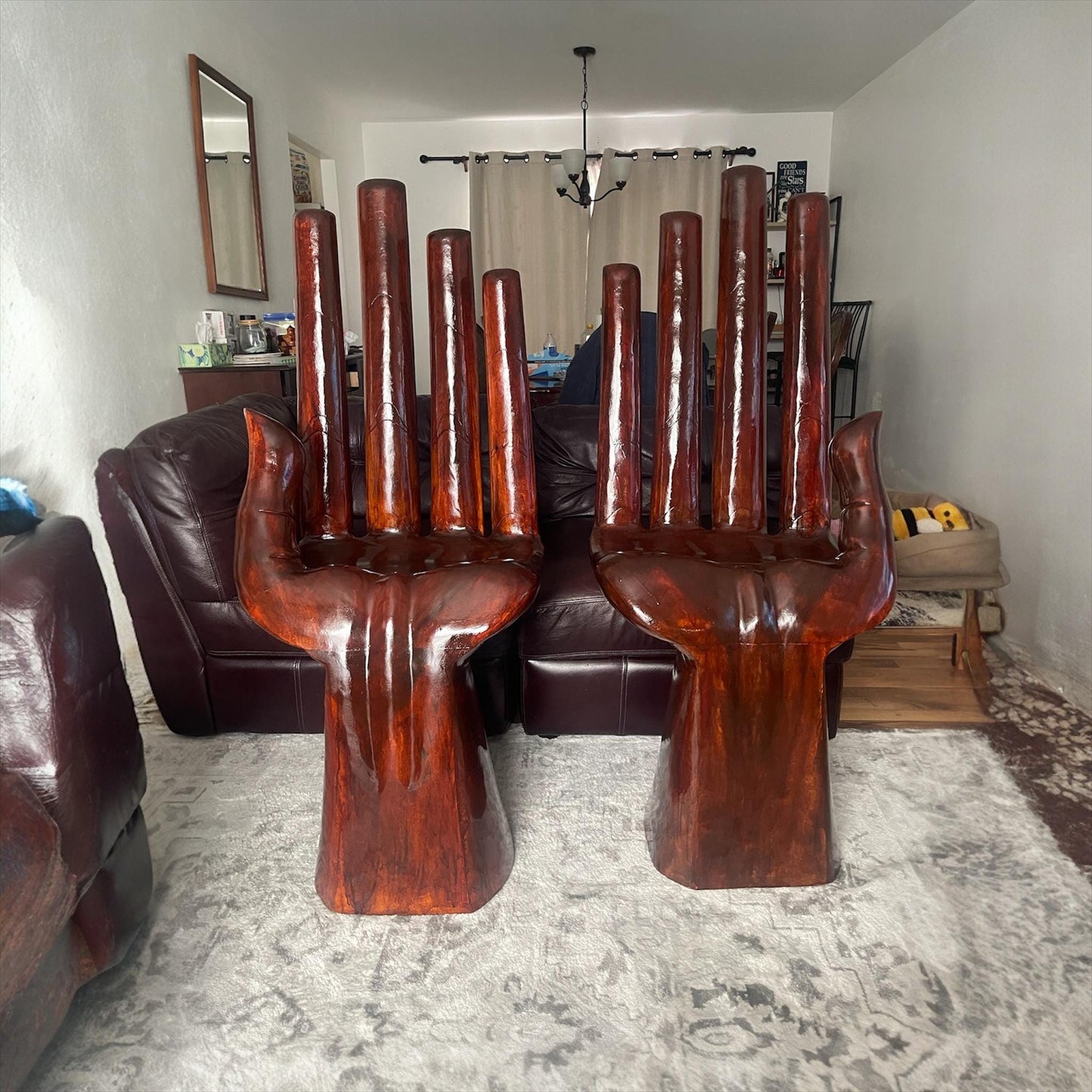 Hand Carved Wooden Hand Chair | Large Sculptural Accent Chair | Artisan Statement Furniture | One of a Kind Wood Chair