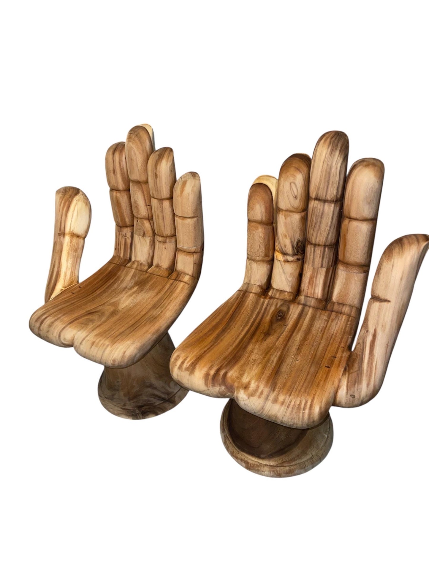 Hand-Carved Natural Wooden Hand Chair – Sculptural Accent Seat, Handmade Artistic Furniture, Unique Statement Décor