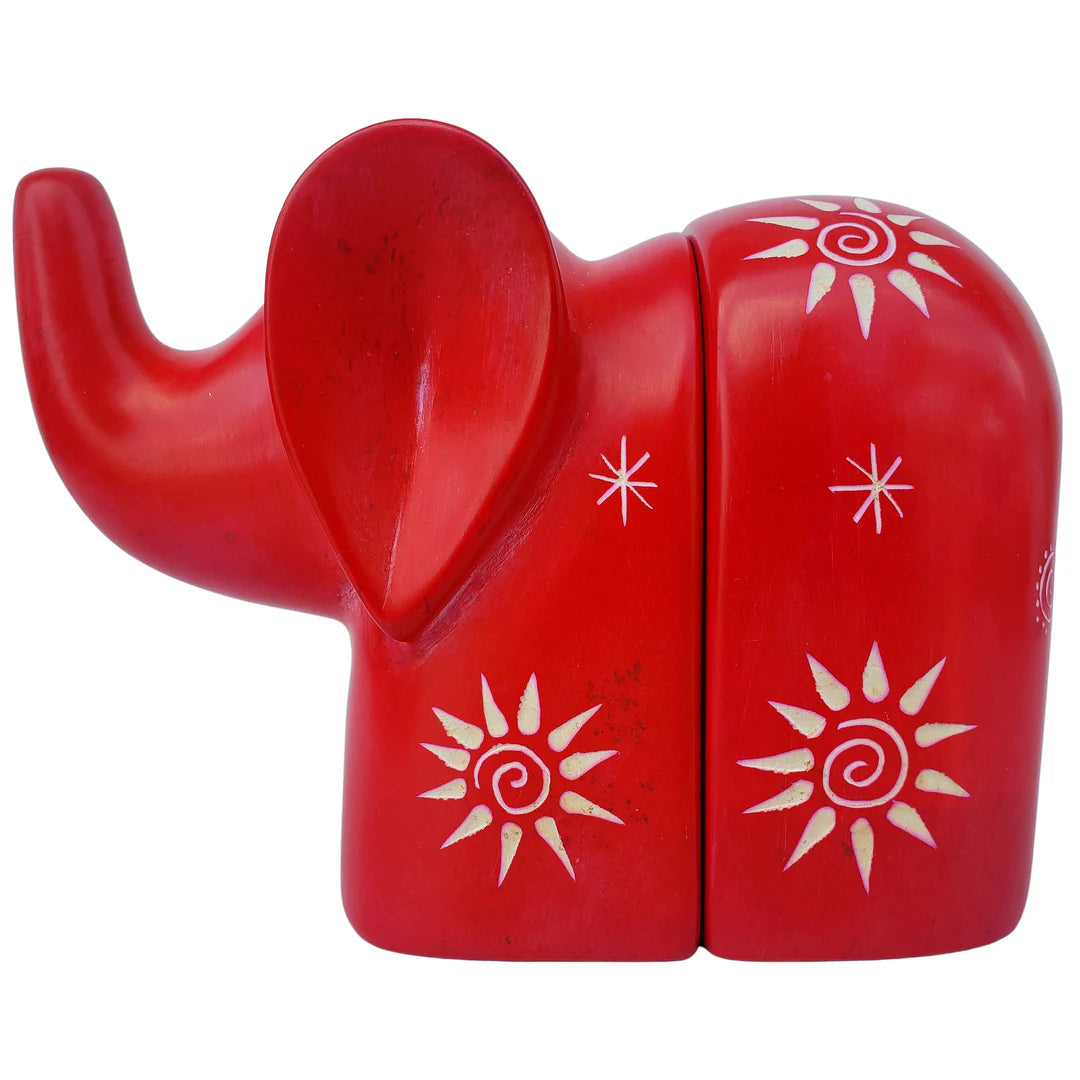 Soapstone Elephant Bookends